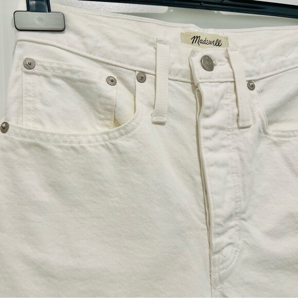 Madewell Women's High-Rise Long Denim Shorts in Tile White Style#AO207 Sz. 24 - Picture 3 of 12